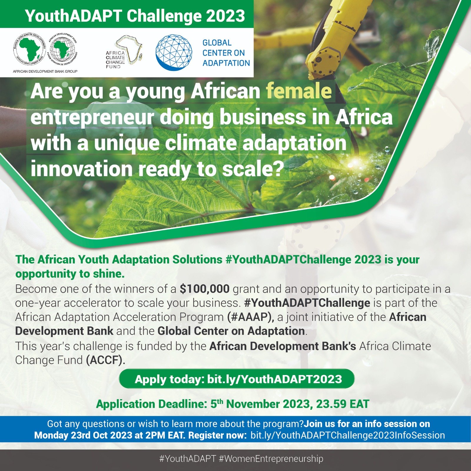 YouthADAPT Challenge 2023: Scaling Up Gender-Responsive Youth Innovations For Climate Action